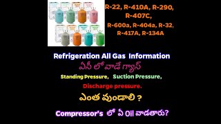 Refrigeration All Gas Information HVAC all gas details [upl. by Callery663]