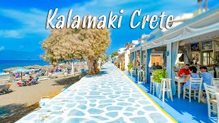 Kalamaki Crete walking tour 4K Greece 2022 [upl. by Sucramraj]