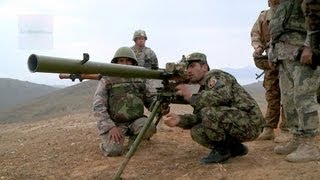 US Army Advise Afghan Border Police On Russian SPG9 AntiTank Weapon [upl. by Gilli110]