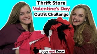 Thrift Store Valentines Day Outfit Challenge  Jacy and Kacy [upl. by Soigroeg968]