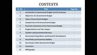 quotGovernment Budget and the Economyquot Project of Economics Class XII AHSECCBSE 202425 [upl. by Htebarual44]