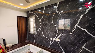 Stucco Marble Effect  Bedroom Wall Decor RkCreationart [upl. by Nareht246]