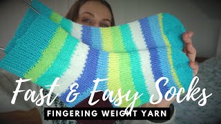 free knitting pattern  Fast and Easy Socks  KnitPicks Felici yarn [upl. by Ayoras]