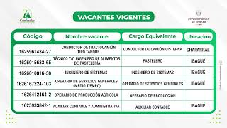 Vacantes 15 al 18 de octubre de 2024 [upl. by Otrevire]