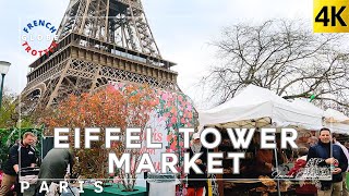 PARIS 16th arrondissement Food Market Walking Tour 4K 🇫🇷 Eiffel Tower Marché ➜ Jardins du Trocadéro [upl. by Zurkow974]