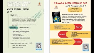 Math AMC8 AoPS Prealgebra Waterloo and Singapore Math Webinar  Canada Super Spelling Bee [upl. by Cadmann]