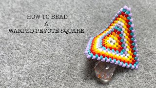 HOW TO BEAD A WARPED PEYOTE SQUARE [upl. by Fanchie]