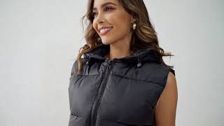 Cropped Puffer Vest Sleeveless Vest with Pockets [upl. by Alyakam]