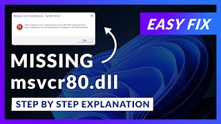msvcr80dll Error Windows 11  2x FIX  2023 [upl. by Dnilazor313]