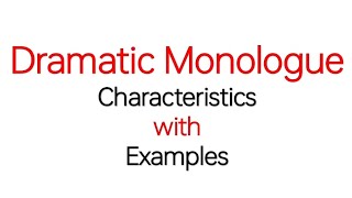 What is Dramatic Monologue  Characteristics of Dramatic Monologue with Examples in Urdu Hindi [upl. by Bibbie781]