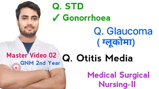 GNM 2nd Year Medical Surgical NursingII Glaucoma Otitis Media amp STD disease NursingGyan [upl. by Sheng]