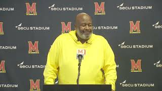 Maryland head coach Locksley previews Michigan State [upl. by Otrepur457]