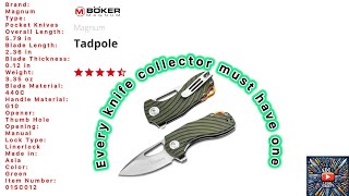 Böker Magnum Tadpole Item Number01SC012 AliGH77 AliGhanooni boker edc coolgadgets knife [upl. by Ahcila]