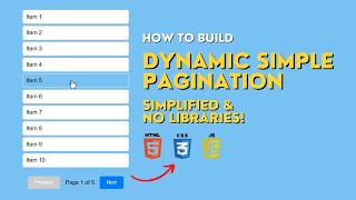 CREATE Dynamic Pagination in JUST 20 Minutes with HTML CSS and JavaScript [upl. by Dawna756]