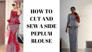 HOW TO CUT AND SEW A SIDE PEPLUM BLOUSE [upl. by Leoni]