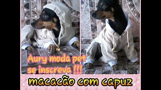 DIY  Roupa de frio com CAPUZ para cachorro  quot MACACÃO COM CAPUZ quot [upl. by Ydaf903]