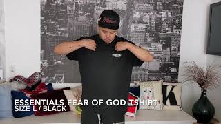 Fear Of God Essentials Tshirt  Sizing and Fit Guide [upl. by Sadie]