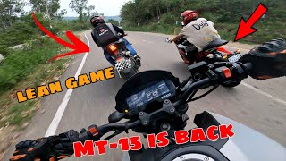 Mt15 is back on track🔥 ride with Ktm Rc200  R15v3🚀  Lean Game💥 [upl. by Firooc]