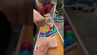 Marble run orange circle slope asmr ☆ DIY rain gutter wooden slope ⓷ [upl. by Berkley]