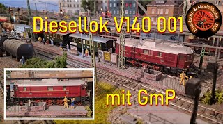 Diesellok V140 001 mit GmP Güterzug mit Personenbeförderung [upl. by Esra786]