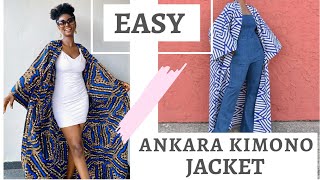 EASY KIMONO JACKET DIY TUTORIAL  How to make a kimono jacket from scratch [upl. by Ahsikal186]