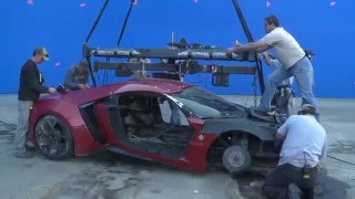 Fast amp Furious 7 lykan hypersport crash Paul Walker and Vin Diesel behind the scenes [upl. by Eihcir]