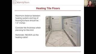 October 2023 Webinar  Installation Tips for Heated Tile Floors [upl. by Ahsinyar670]