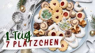 1 Teig 7 Plätzchen Einfach und schnell viele Plätzchen  Kekse backen  Plätzchenteller  TRYTRYTRY [upl. by Whiteley366]