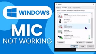 How To Fix Your Microphone When It Is Not Working Windows 1011 [upl. by Lohner]