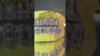 moissanitejewelry jewelry grillz VVS moissanite grillz baguette and Princess mix [upl. by Joleen]