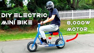 How to Build a DIY Electric Mini Bike  7000W INSANE EBIKE [upl. by Cilurzo]