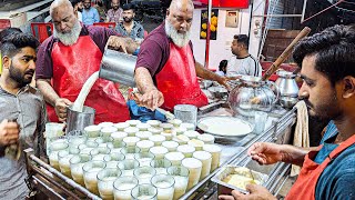 DOODH DAHI MAWA RABDRI LASSI  Old MEN Making 500 GLASS DOODH LASSI  FASTEST LASSI MAKER PAKISTAN [upl. by Bohannon332]