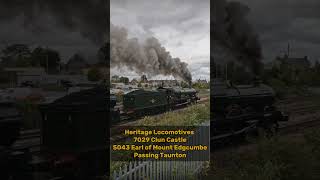 Heritage Steam Locomotives Clun Castle amp Earl of Mount Edgcumbe passing Taunton on route to Plymouth [upl. by Parthena278]