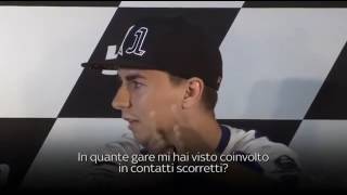 Rossi vs Lorenzo press conference Jorge seems to forget the past Marco Simoncelli vs Jorge Lorenzo [upl. by Yadsendew]