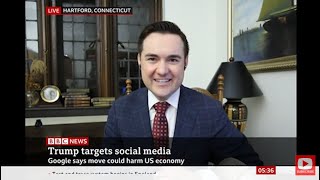 President Trump Targets Social Media  Edward Stringham on BBC [upl. by Fromma13]