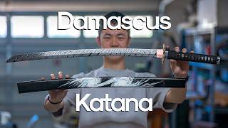 Making an 8000 Damascus Katana [upl. by Ella701]