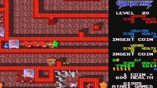 1985 Gauntlet Arcade Old School game Playthrough Retro games [upl. by Maze]