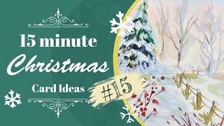 15 mins to Create a SNOWY LANDSCAPE Watercolor Christmas Card  Beginner Friendly FUN FOR ALL [upl. by Rogozen]