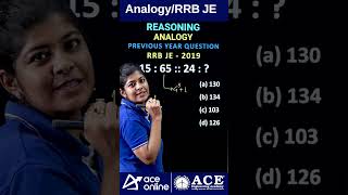 RRBJESSCJE Exam  analogy reasoningclasses shorts previousyearquestions  aceonline [upl. by Elianora509]