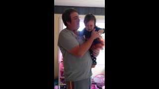 Baby Girl Cries after Daddy Shaves Beard [upl. by Alrep]