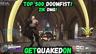 21K DMG🛡️GETQUAKEDON INSANE DOOMFIST ROLLOUTS ON KINGS ROW OVERWATCH 2 SEASON 13 TOP 500 [upl. by Ronnoc975]