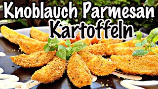 Knoblauch Parmesan Kartoffeln vom Grill oder Vampirjäger Kartoffel  The BBQ BEAR [upl. by Aicilehp93]