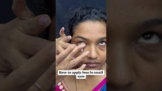 How to apply lens in small eyes lens lensapictures bridalmakeuplook shortvideo trending mua [upl. by Ojahtnamas911]