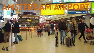 Exploring Schiphol Airport Amsterdam A Fascinating Walking Tour of Europes Hub 4K HDR [upl. by Ydal]