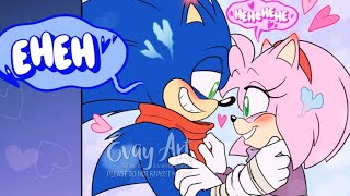 Sonic and Amy Kiss Under The Mistletoe  quotChristmas in Julyquot SonAmy Comic Dub [upl. by Richey]