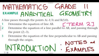 Mathematics Grade 11 Analytical Geometry Introduction mathszoneafricanmotives mathswithadmirelightone [upl. by Ainomar]