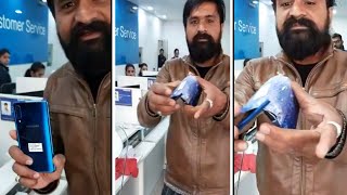 Man breaking Samsung Galaxy A7 in Samsungs Customer Service Center  Samsung A7 Problems [upl. by Lrac14]