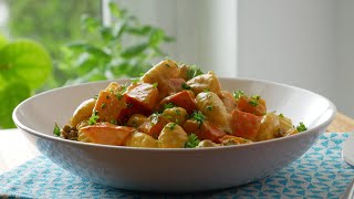 Kürbis Gnocchi Pfanne mit Hackfleisch  Pumpkin Gnocchi Stir Fry with Ground Beef  ENG SUBS [upl. by Raybourne592]