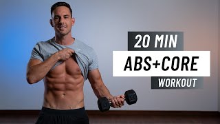 20 MIN INTENSE ABS  CORE WORKOUT Dumbbell  Bodyweight [upl. by Haugen]