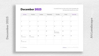 Free Printable 2023 Monthly Calendar with Holidays Free Download [upl. by Siron]